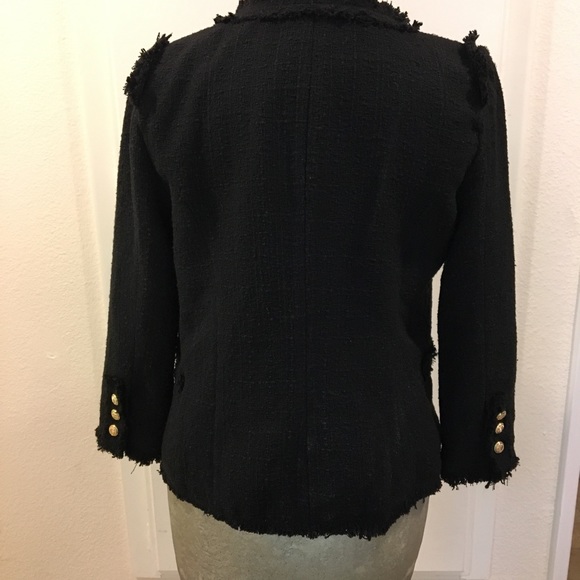 NWT classic black textured jacket w/gold buttons - Picture 3 of 8